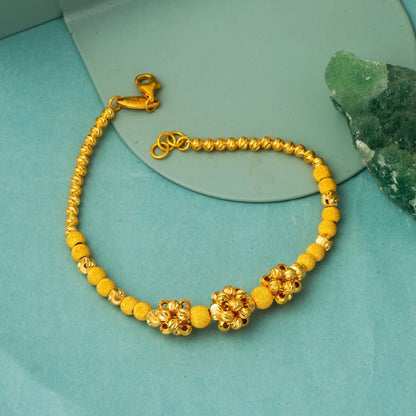 22K Yellow Gold Designer Inspired Ball Adorned Bracelet