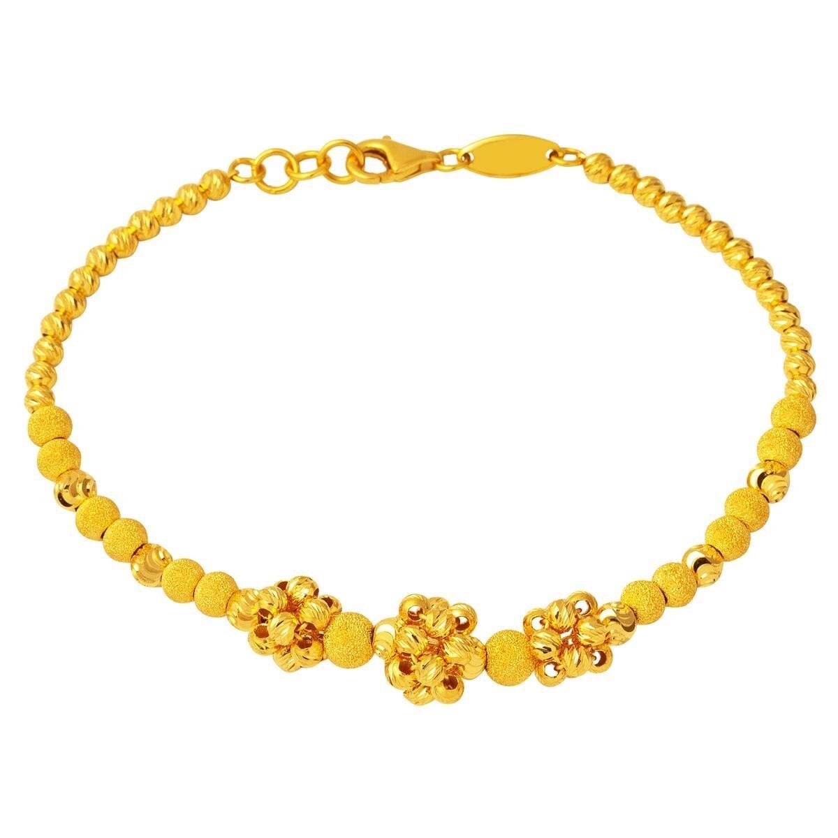 22K Yellow Gold Designer Inspired Ball Adorned Bracelet