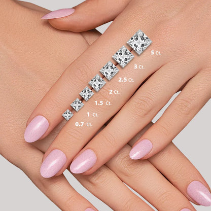 1.5 CT. Certified Princess-Cut Natural Clarity Enhanced Diamond Solitaire Engagement Ring in Solid 14K Gold (I/I2)