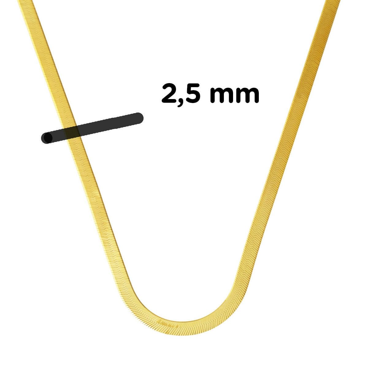 14K Yellow Gold Flat Chain 45 cm
