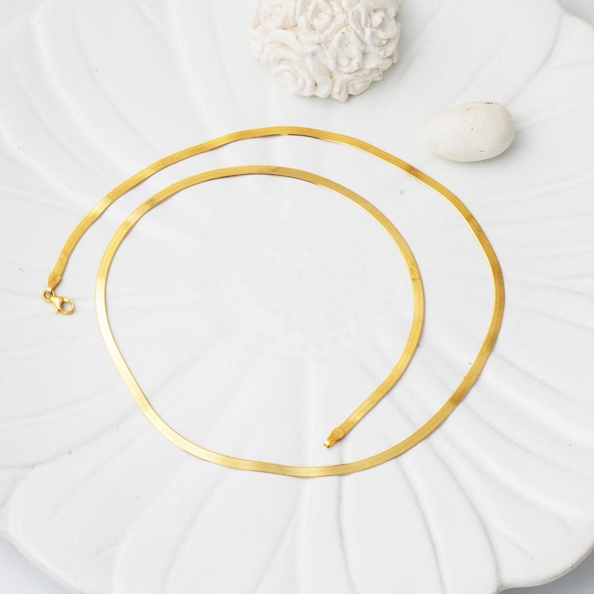14K Yellow Gold Flat Chain 45 cm