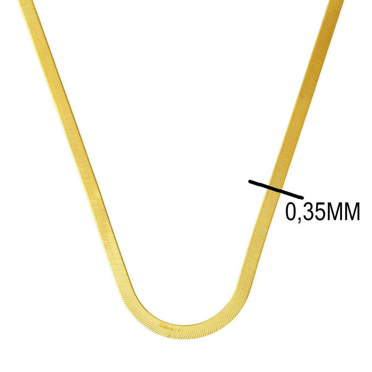 14K Yellow Gold Flat Chain Necklace 55 cm 3.5 mm