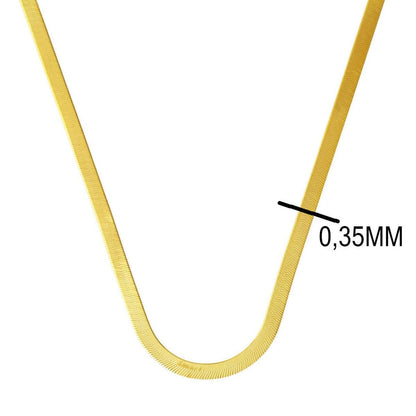 14K Yellow Gold Flat Chain Necklace 55 cm 3.5 mm