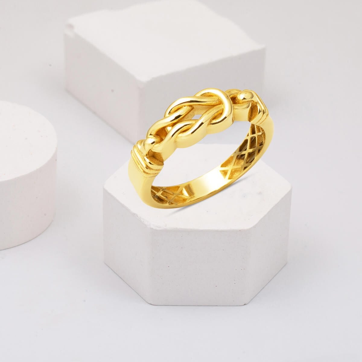 14K Yellow Gold Infinity Link Ring