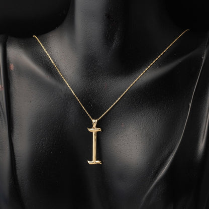 14K Yellow Gold I Initial Necklace