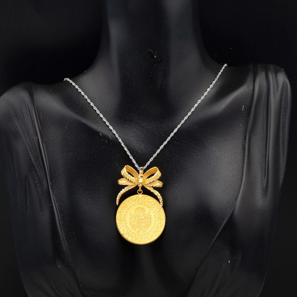 22K Yellow Gold Full Bow Pendant