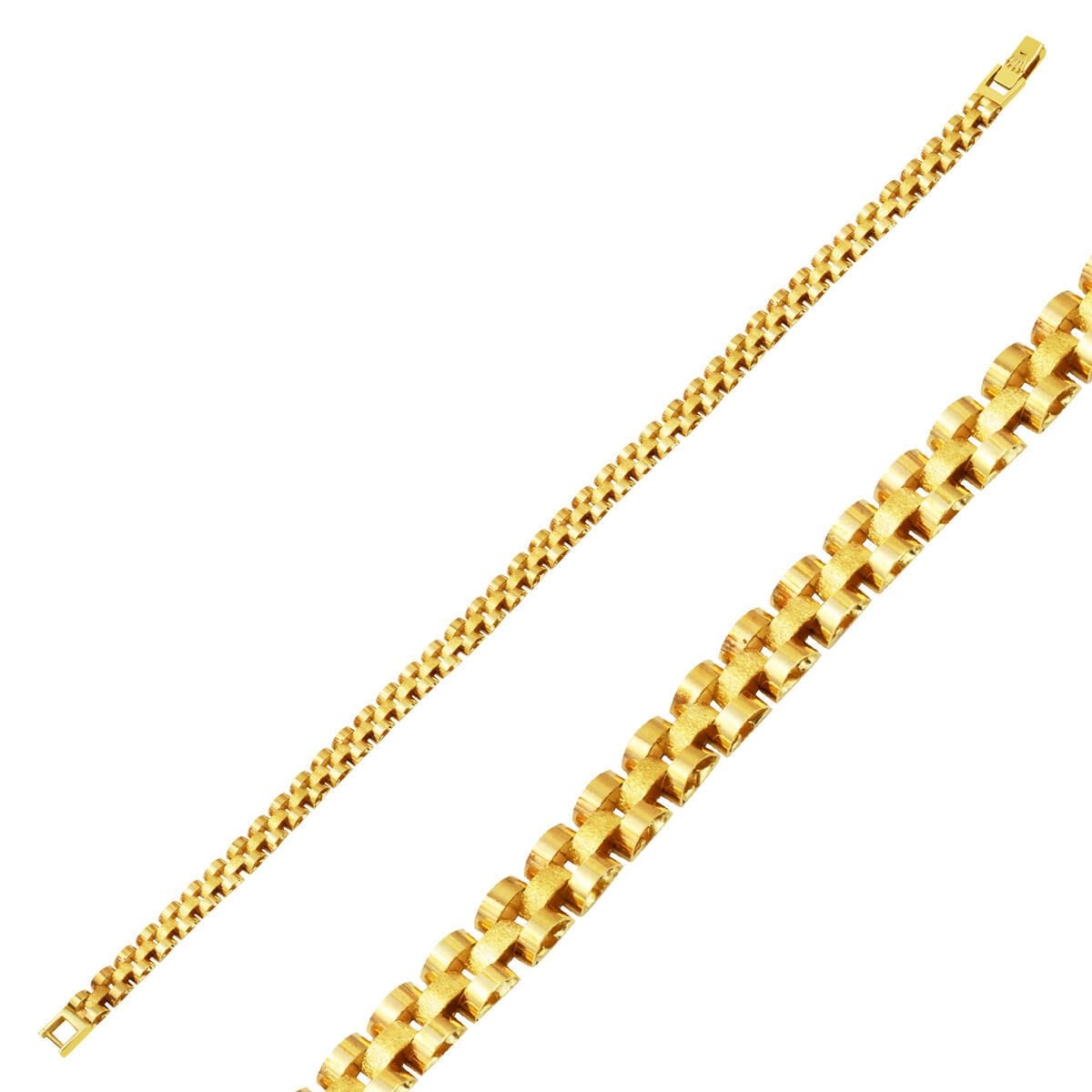 14K Yellow Gold Five Stackable Charm Chain Necklace 50 cm