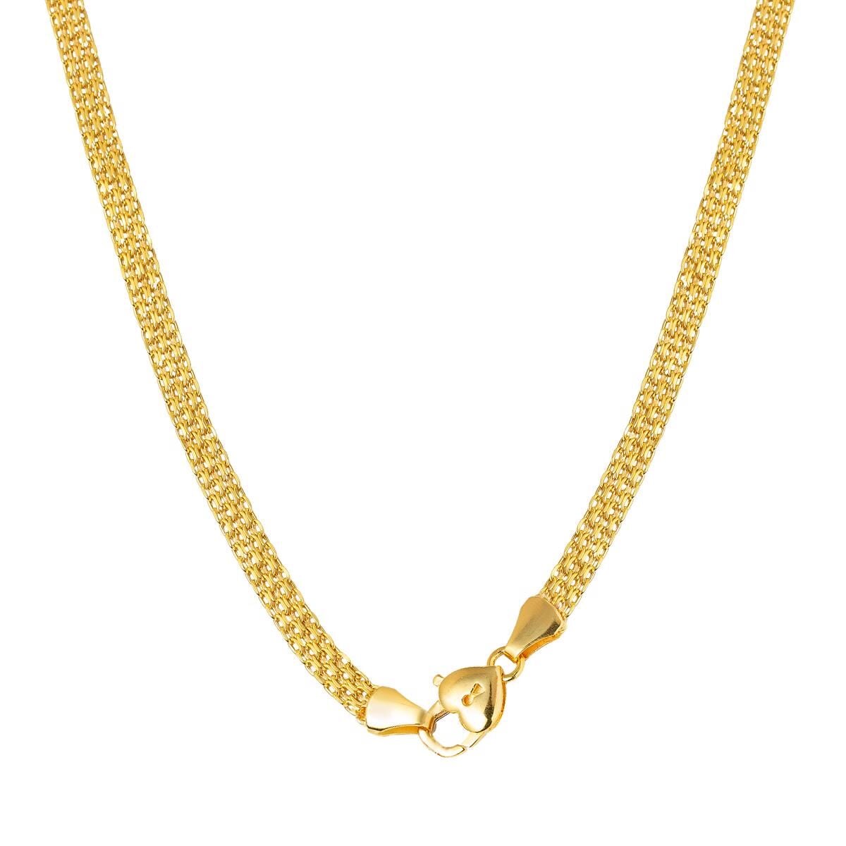 14K Yellow Gold Heart Lock Collar Necklace Bracelet Set