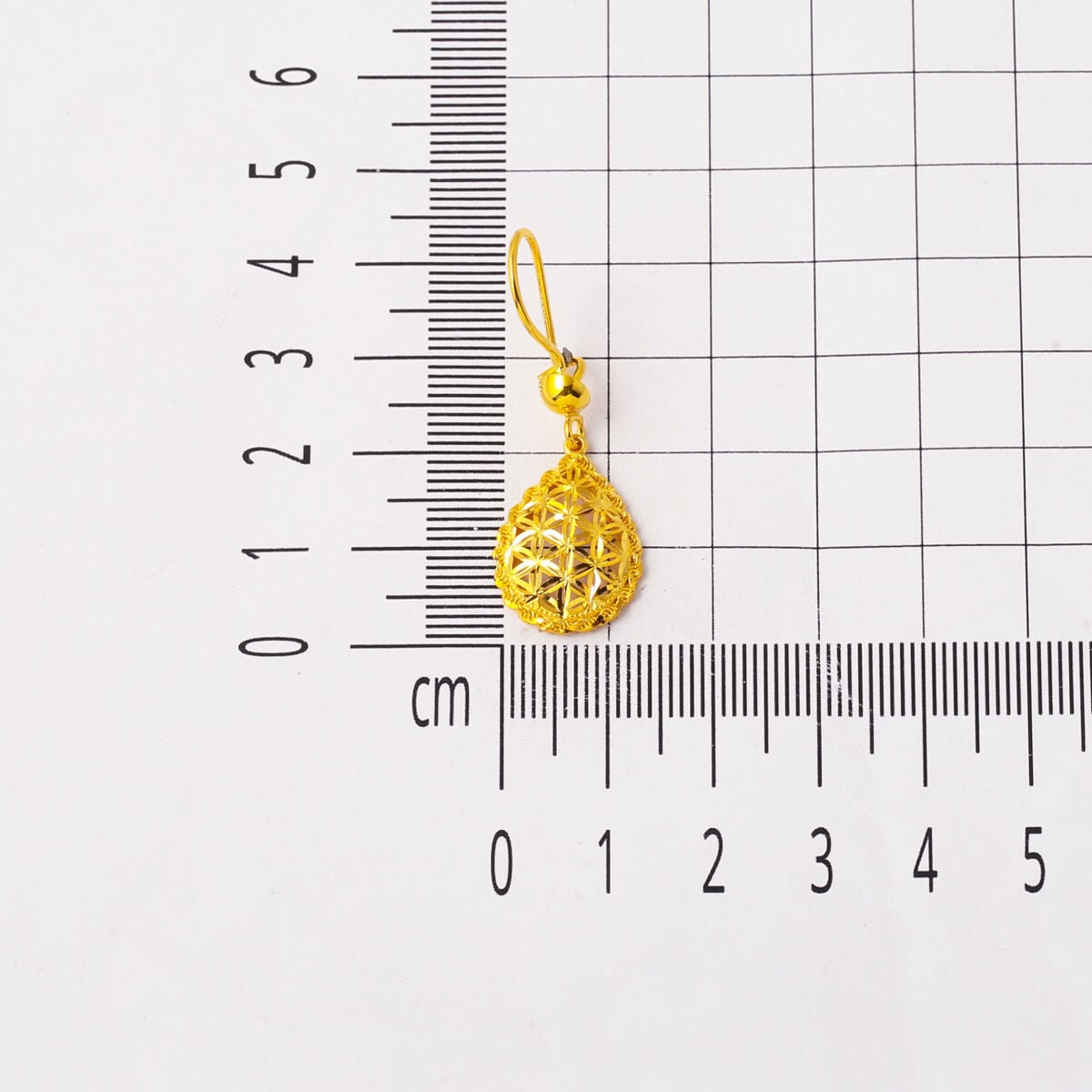 14K Yellow Gold Teardrop Dangle Earrings