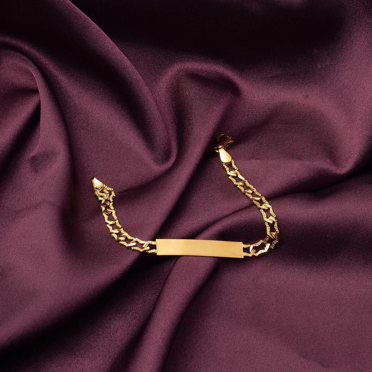 22K Yellow Gold Personalized Name Children's ID Bracelet