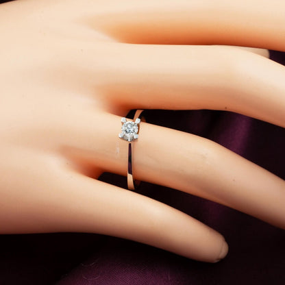 14K White Gold 0.28 Ct Solitaire Diamond Ring