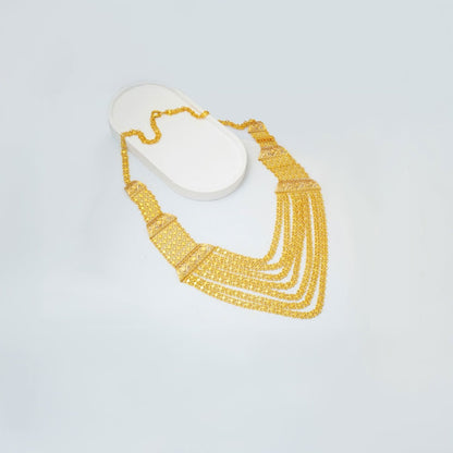 14K Yellow Gold 7 Row Urfa Handcrafted Collar Necklace