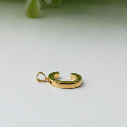 14K Yellow Gold Classic C Initial Necklace