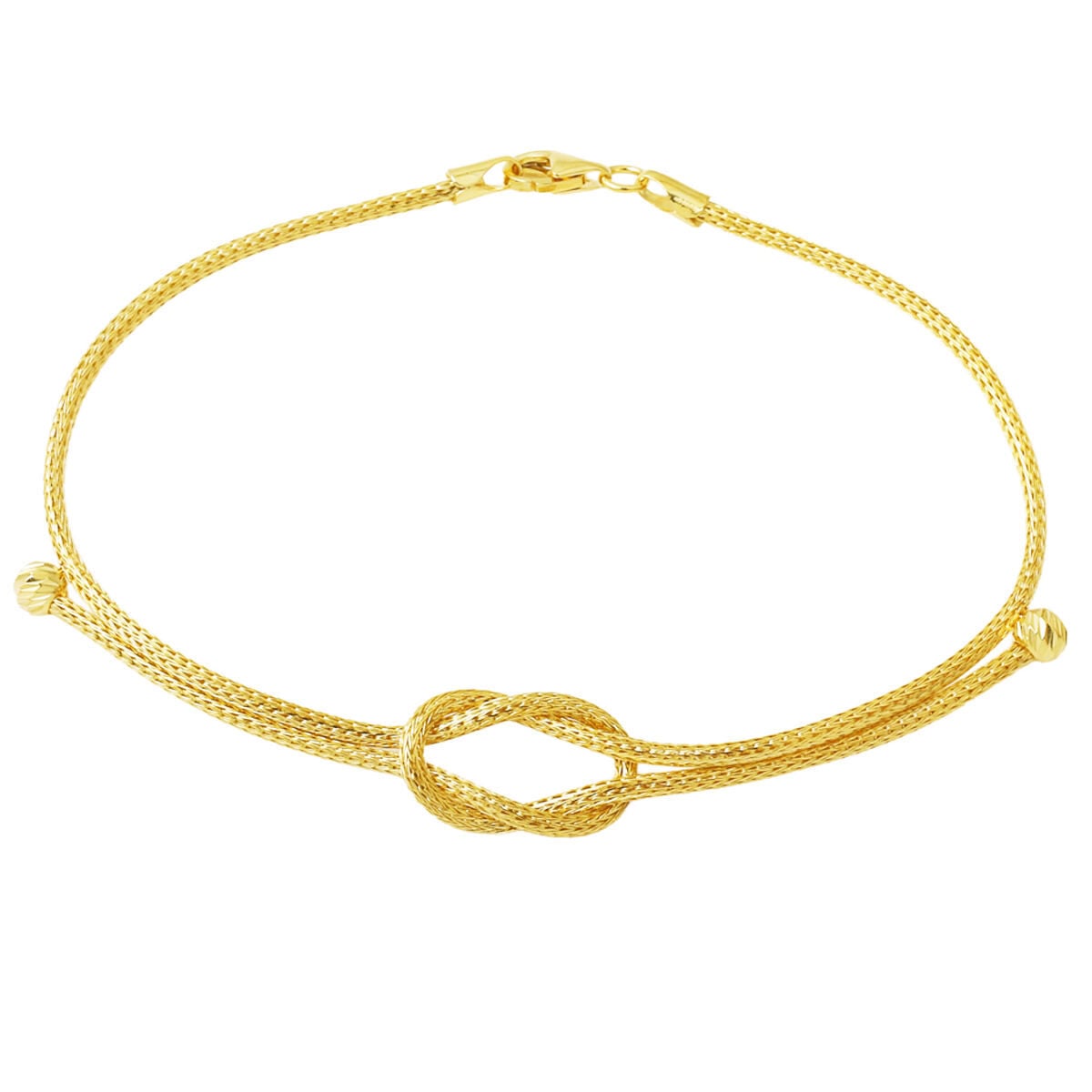 14K Yellow Gold Woven Link Knot Bracelet