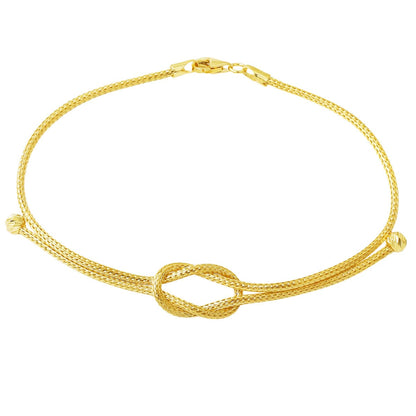 14K Yellow Gold Woven Link Knot Bracelet