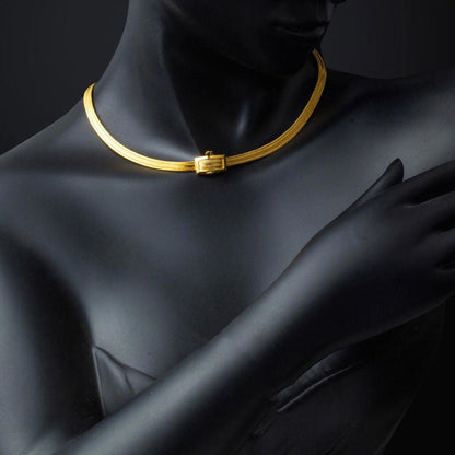 14K Yellow Gold Classic Buckle 3 Row Trabzon Mesh Set