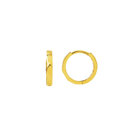 14K Yellow Gold Modern Minimalist Hoop Earrings