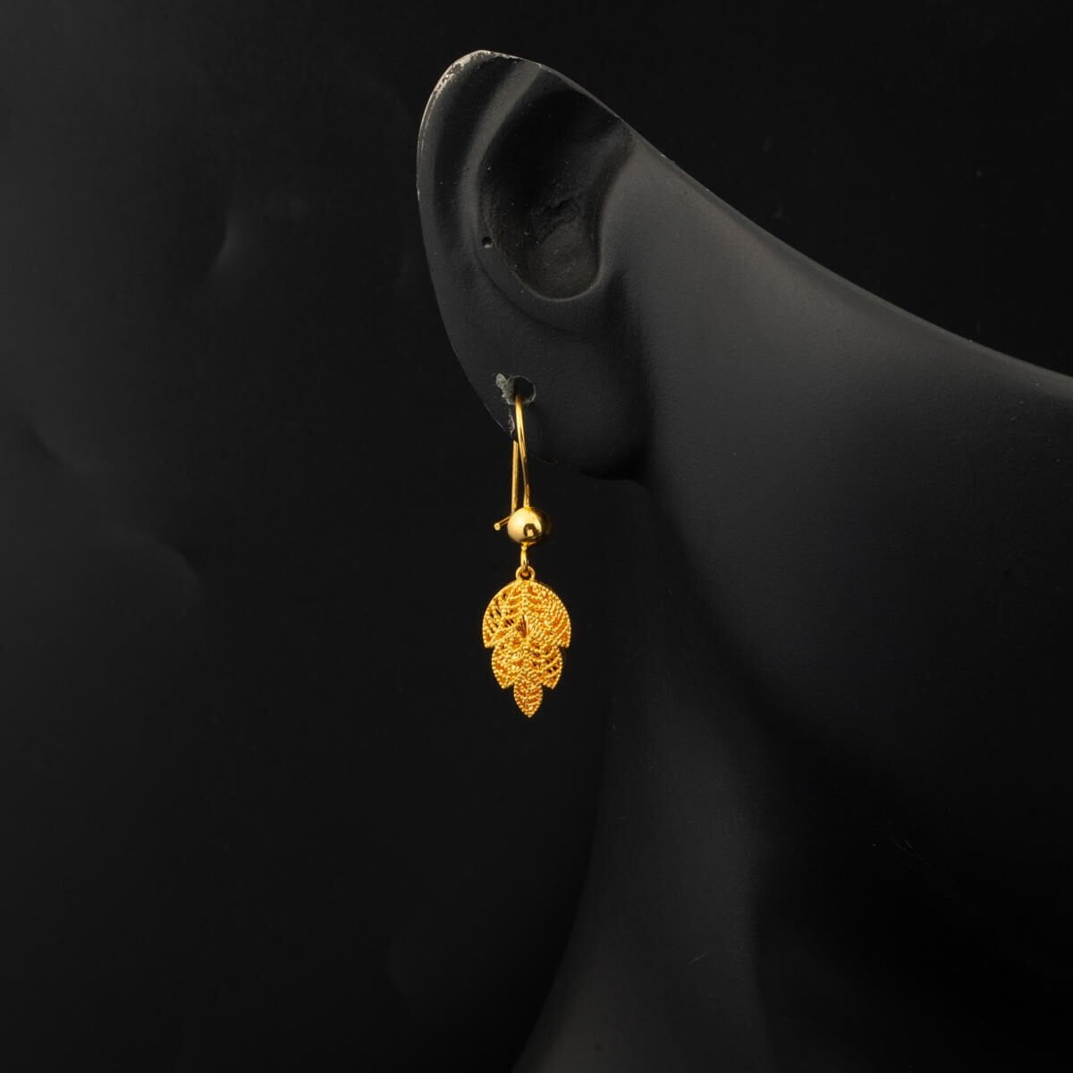 14K Yellow Gold Laurel Leaf Earrings