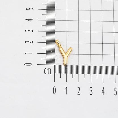14K Yellow Gold Balloon Shaped Y Initial Pendant