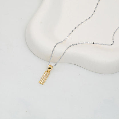 14K Yellow Gold Initial I Cubic Zirconia Pendant