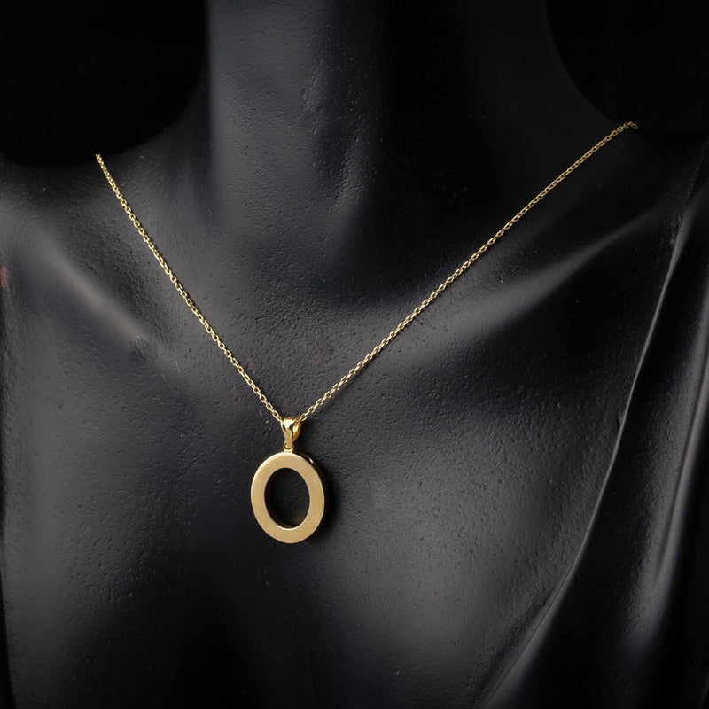 14K Yellow Gold Classic Initial O Necklace