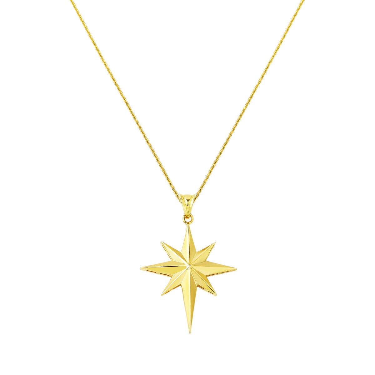 14K Yellow Gold Polar Star Necklace
