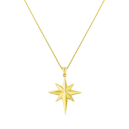 14K Yellow Gold Polar Star Necklace