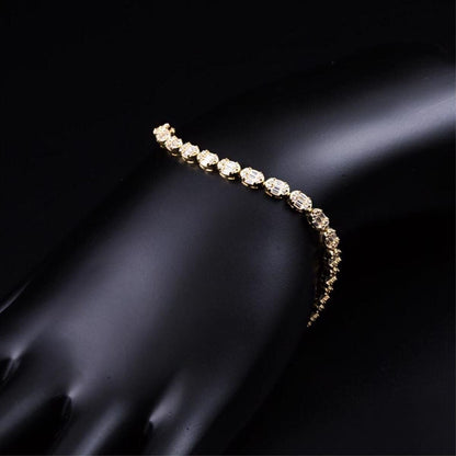 14K Yellow Gold Baguette Cubic Zirconia Bracelet (7.75 g)