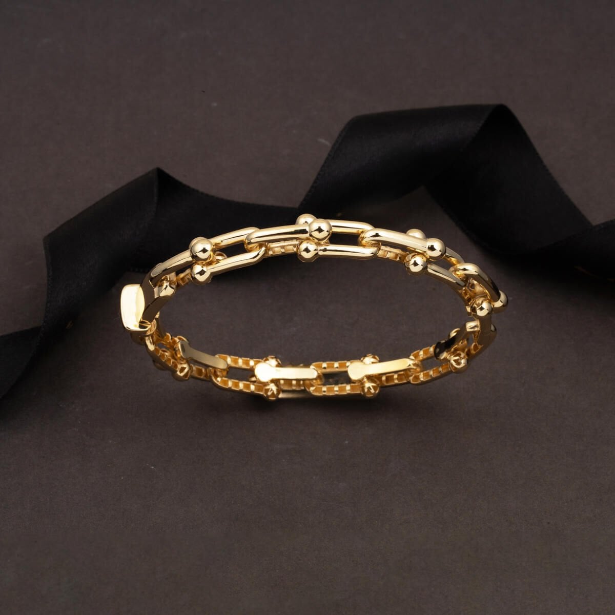 14K Yellow Gold Designer Inspired Hinged Cuff Bangle (19.09 g)