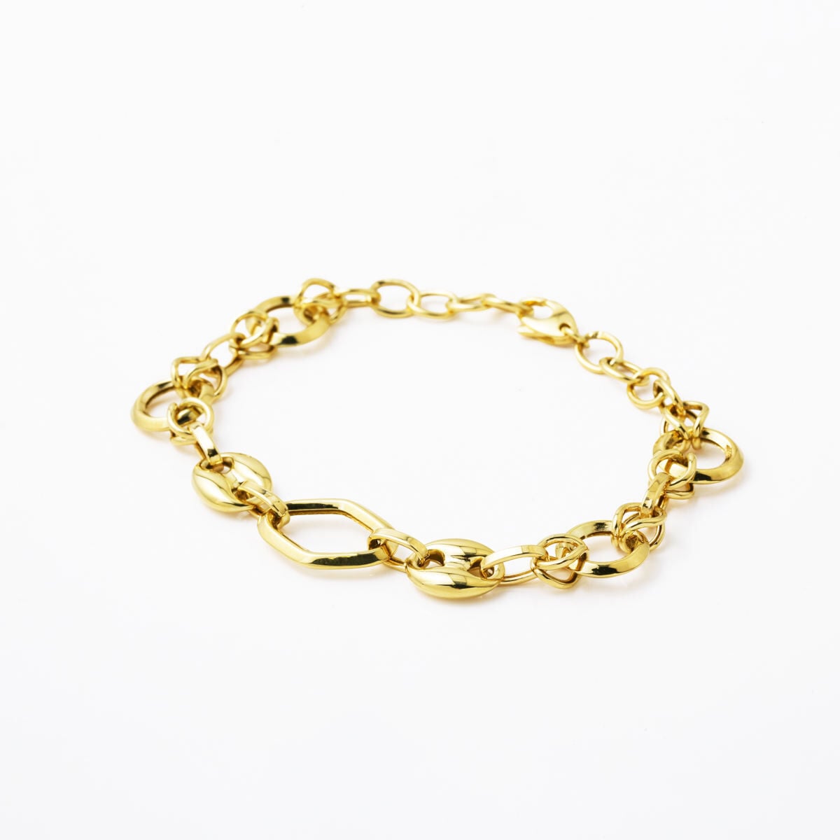14K Yellow Gold Hoop Design Bracelet