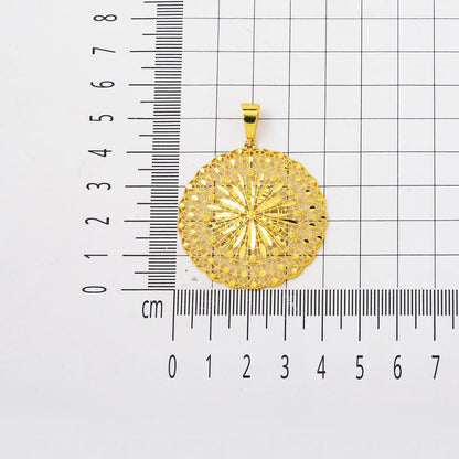 14K Yellow Gold Sparkling Star Flower Pendant