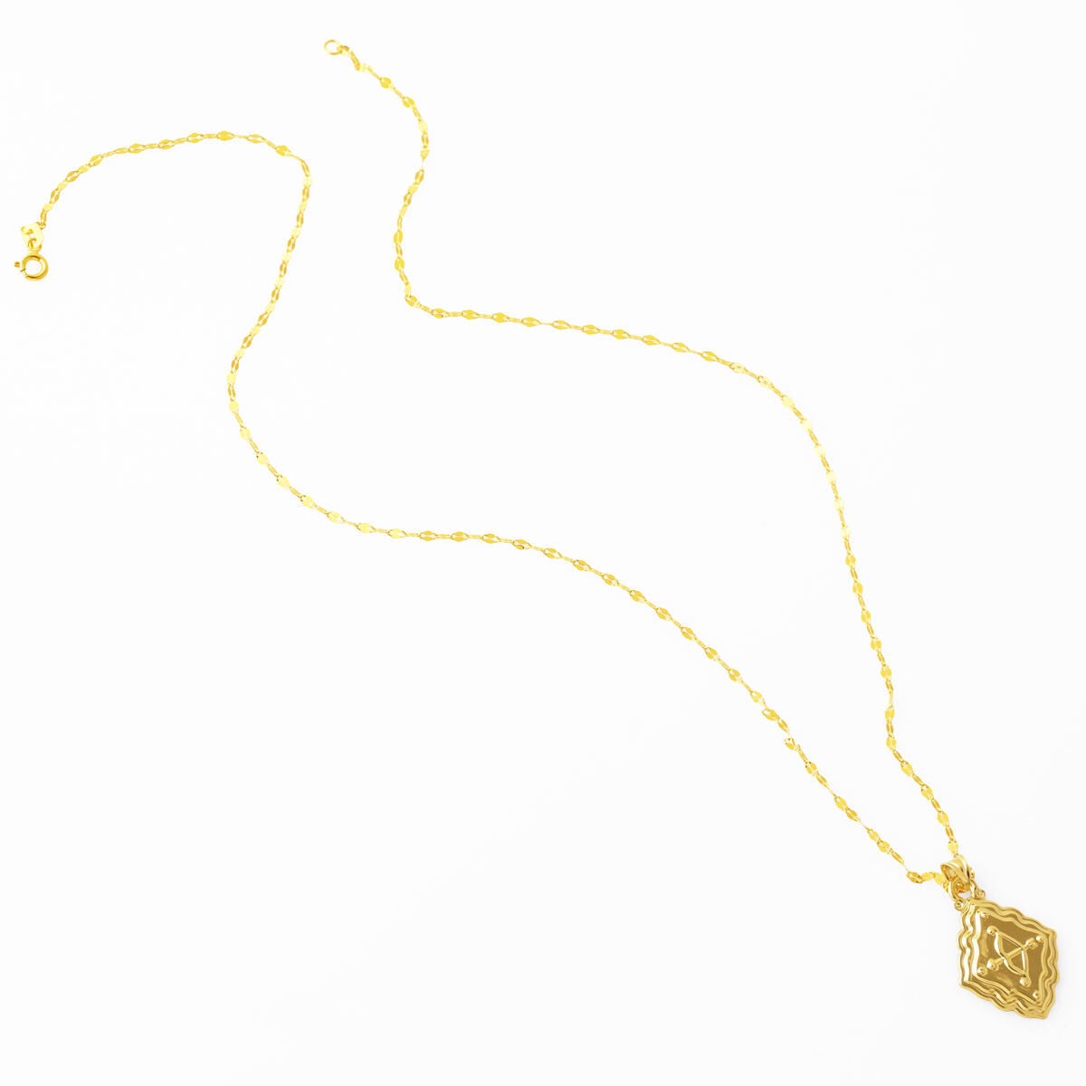 14K Yellow Gold Retro Sagittarius Zodiac Pendant