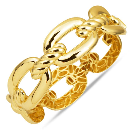 14K Yellow Gold Chain Hinged Cuff Bangle (22.39 g)
