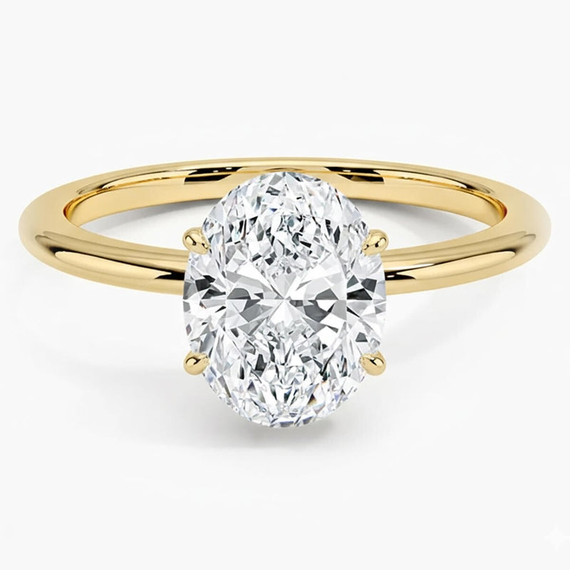 14K Yellow Gold 1.50 Ct Oval Moissanite Solitaire Ring