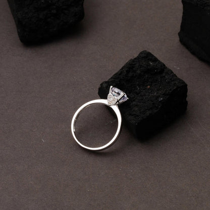 14K White Gold Solitaire Cubic Zirconia Ring (2.31 g)