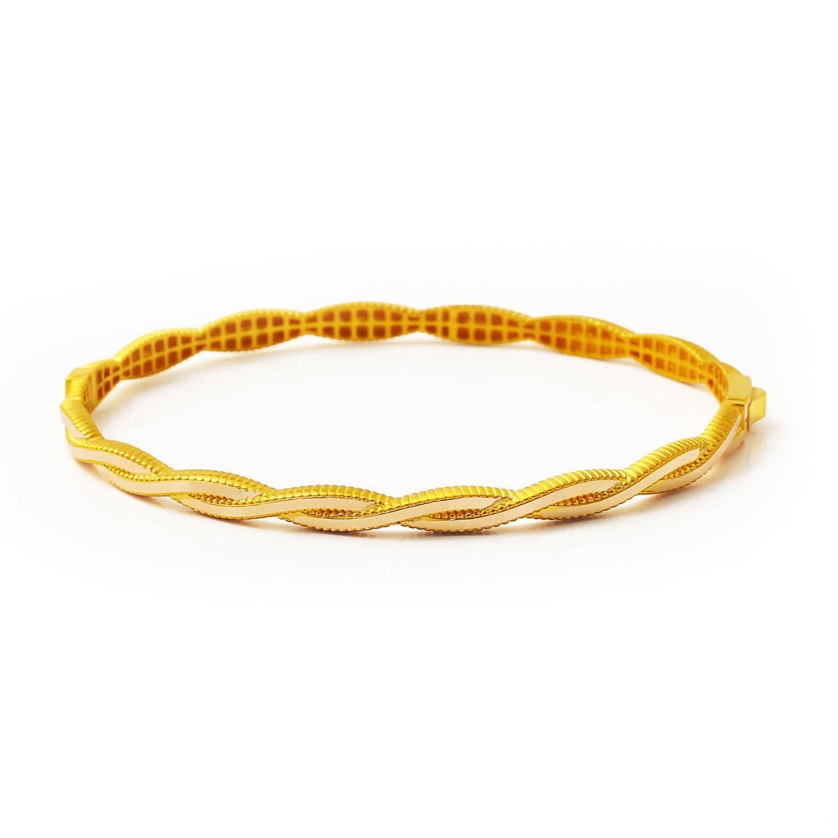 14K Yellow Gold Ivy Ajda Hinged Cuff Bangle