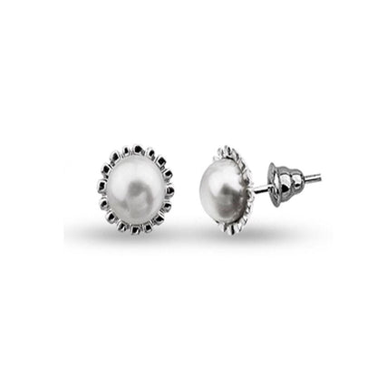 14K White Gold Falla Pearl Earrings