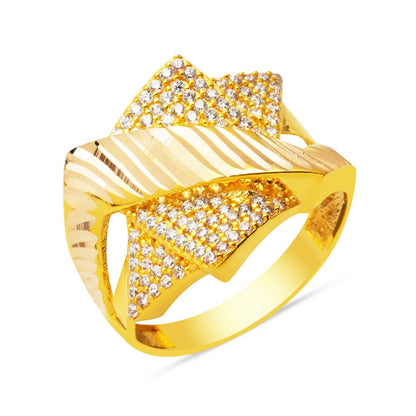 14K Yellow Gold Fashion Cubic Zirconia Ring
