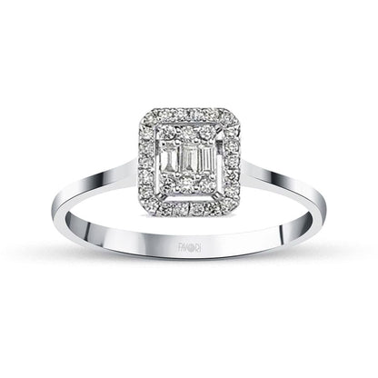 14K White Gold 0.13 Ct Baguette Diamond Ring (2.05 g)