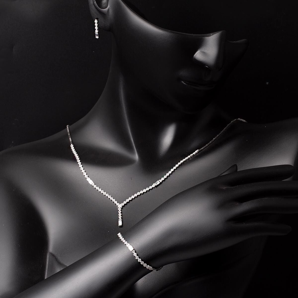 14K White Gold Favorite Baguette Cubic Zirconia Set