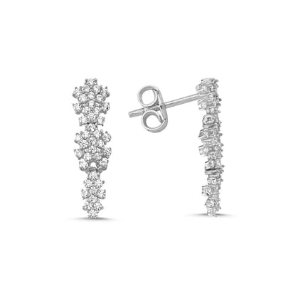 14K White Gold Favorite Dangle Cubic Zirconia Earrings
