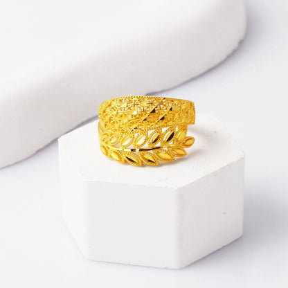 14K Yellow Gold Harvest Wheat Ring