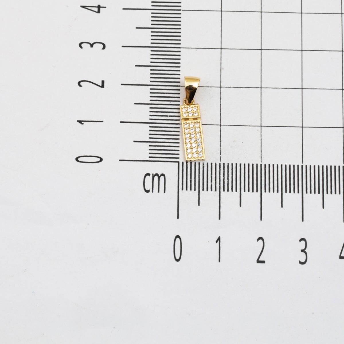 14K Yellow Gold Initial Cubic Zirconia Initial Necklace