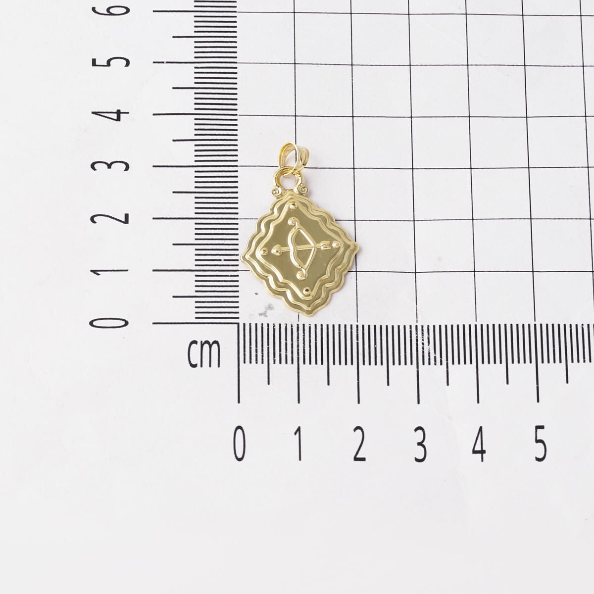 14K Yellow Gold Retro Sagittarius Zodiac Pendant