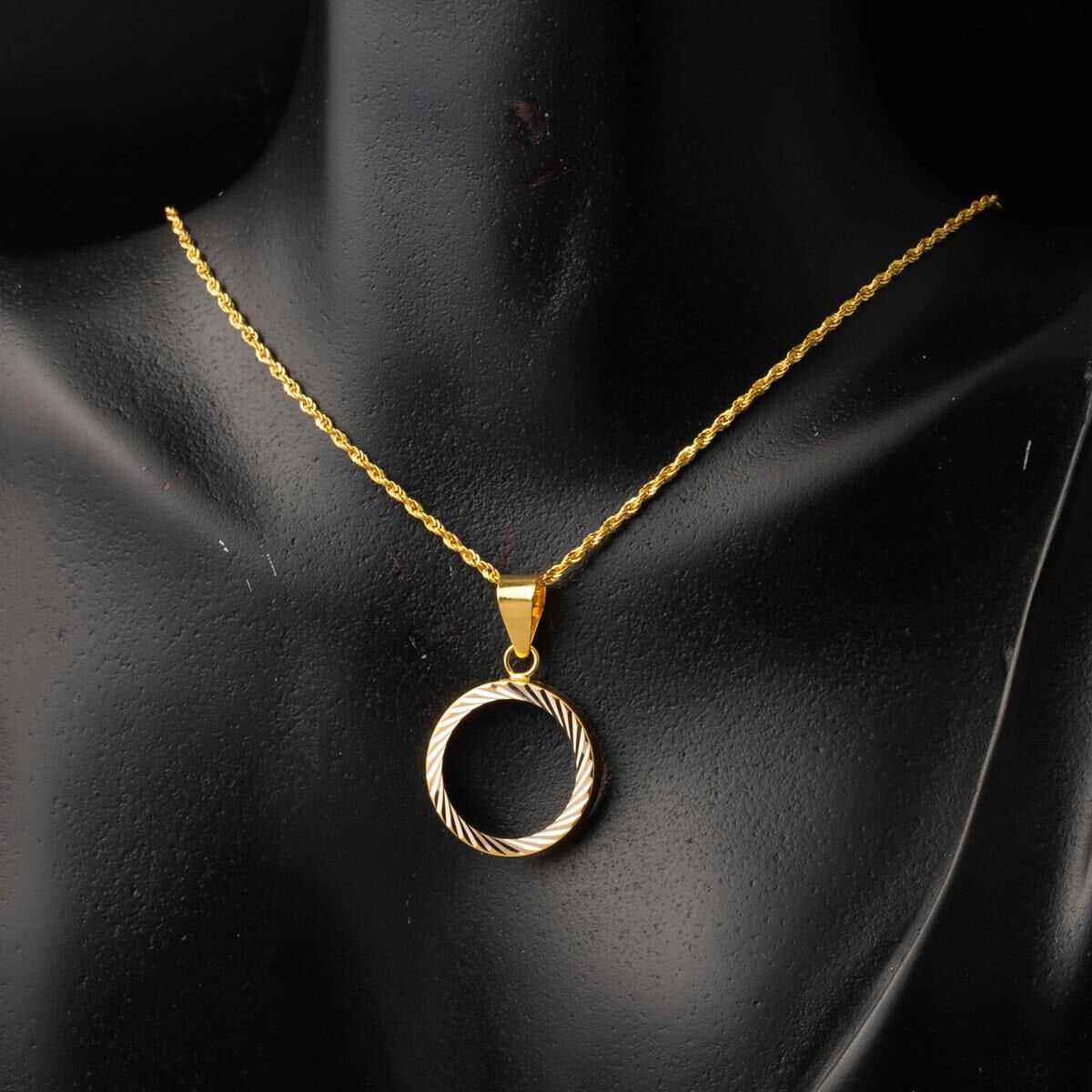 14K Yellow Gold Quarter Coin Attachable Bezel Necklace