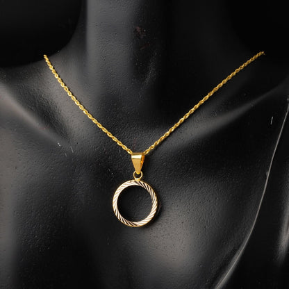 14K Yellow Gold Quarter Coin Attachable Bezel Necklace