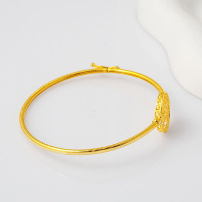 14K Yellow Gold Life Tree Ajda Lock Bangle