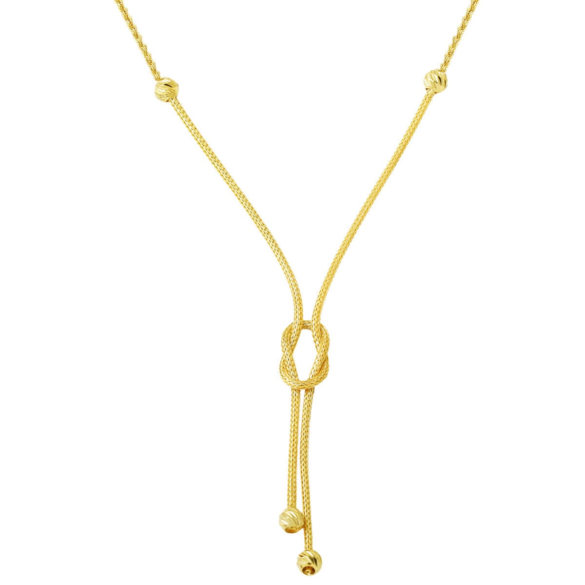 14K Yellow Gold Twisted Chain Knot Necklace