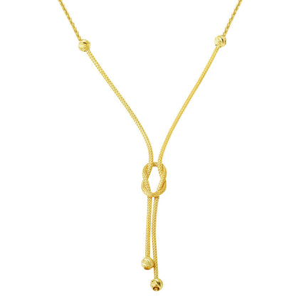 14K Yellow Gold Twisted Chain Knot Necklace