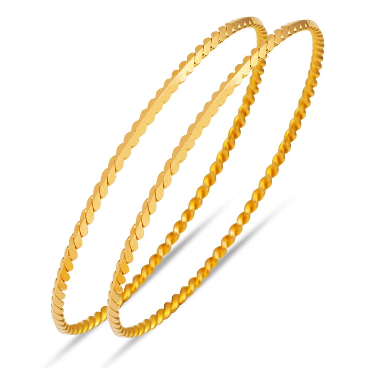 22K Yellow Gold Twisted Ajda Bangle (28 g)